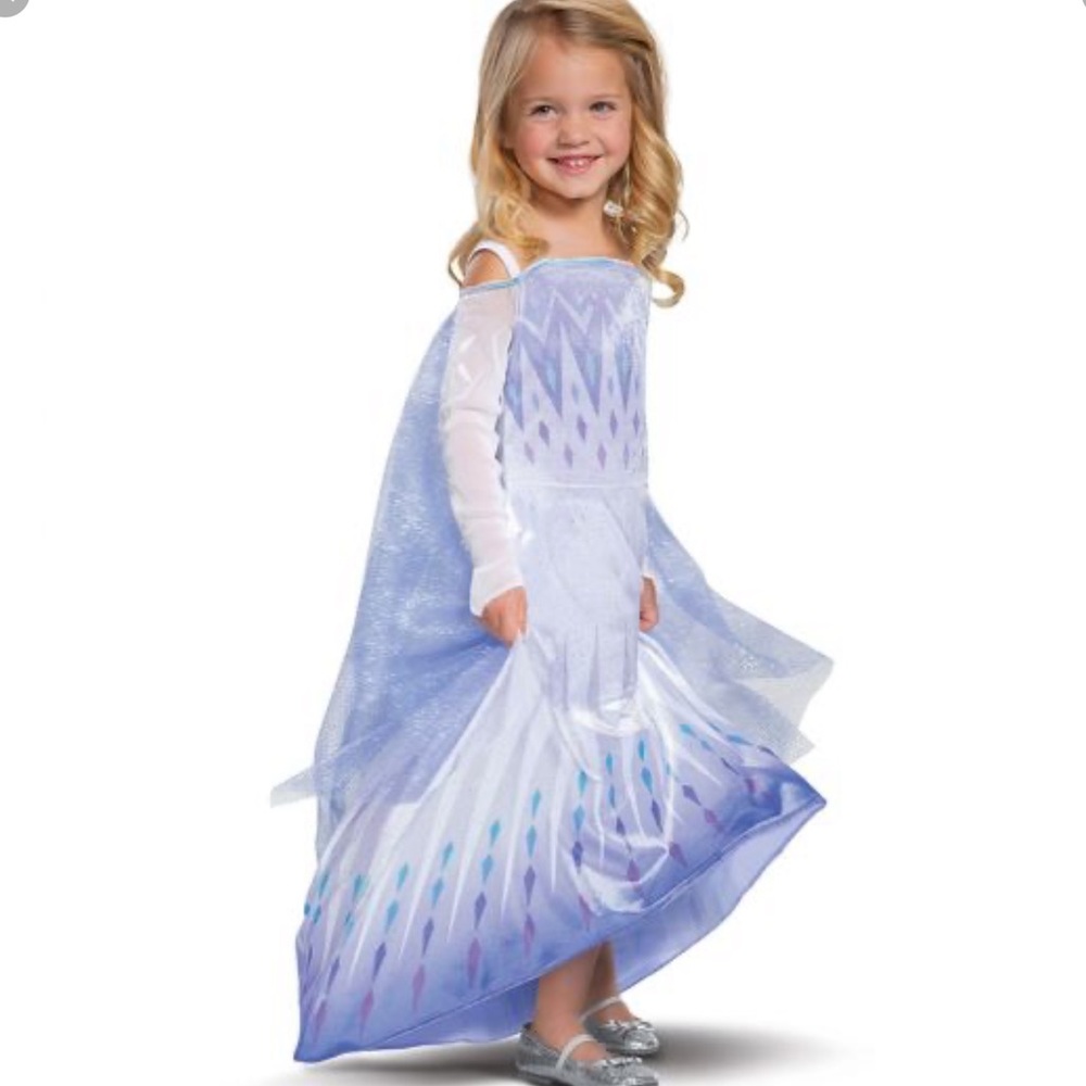 NWT Girls Deluxe Disney Frozen Snow Queen Elsa Costume. Size Small 4/6